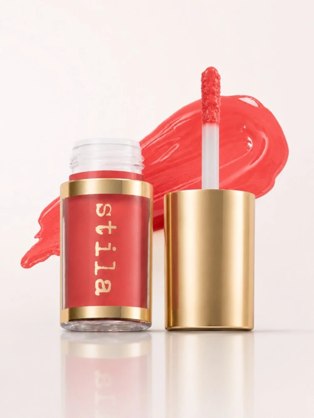 NIB Stila Shine Fever Lip Vinyl Amp It Up Coral High Shine Liquid Lip Gloss